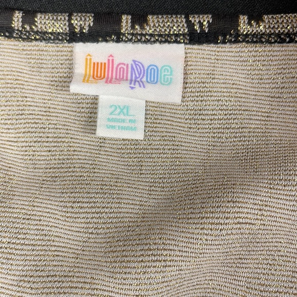 LuLaRoe New Elegant Black Metallic Gold Nicole Dress 2XL NWT - Picture 7 of 12